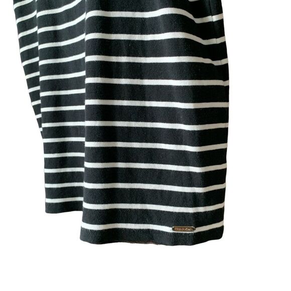 Calvin Klein Woman M Black White Stripe Puff Business Casual Comfy Classic - Picture 8 of 9